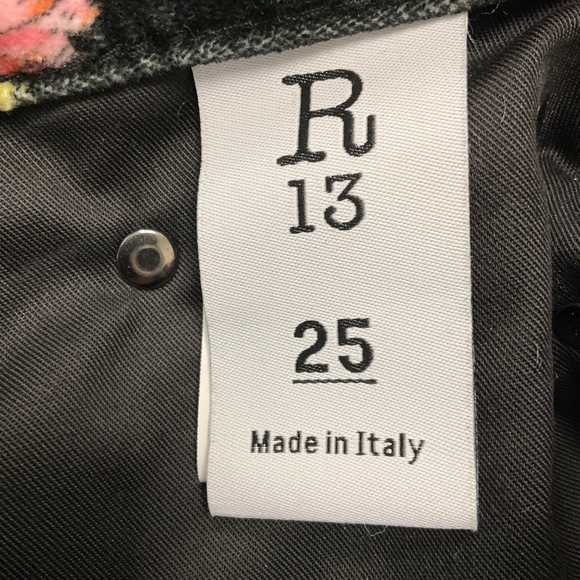 R13 BLACK FLORAL KICK FIT JEANS - Picture 6 of 7